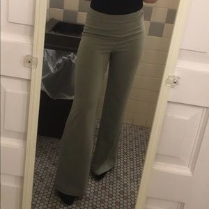 Light olive green wide leg dress pants